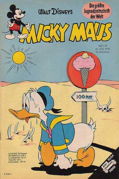 Micky Maus 449 - Walt Disneys - Donald Duck - Desert - Ice Cream - Sun