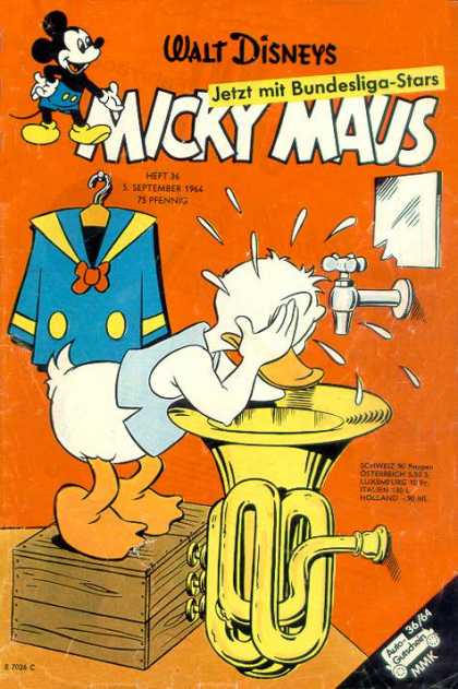 Micky Maus 455 - Walt Disney - Donald Nuck - Mirror - Wash Basin - Baritone