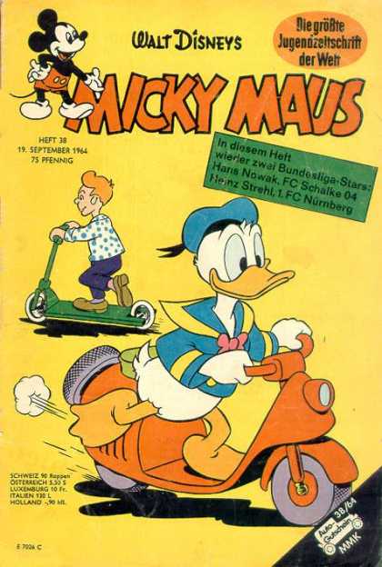 Micky Maus 457 - Walt Disney - Donald Duck - Boy - Scooter - Transportation