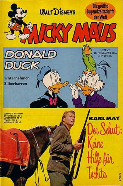 Micky Maus 466 - Donald Duck - Parrot - Pfennig - Karl May - Rifle