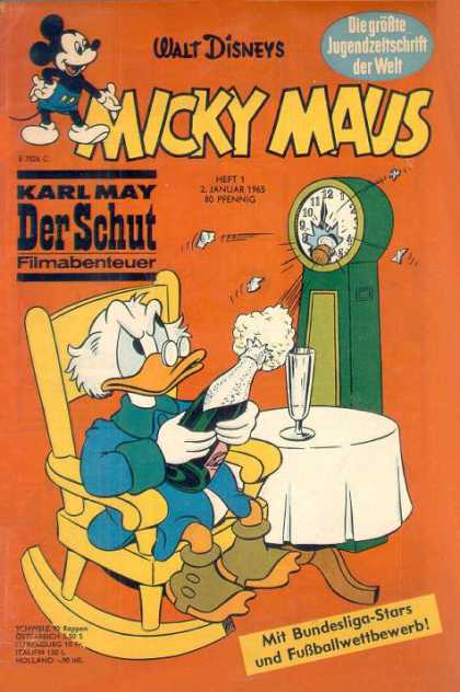 Micky Maus 472 - Scrooge Mcduck - Champagne - Clock - Rocking Chair - Table