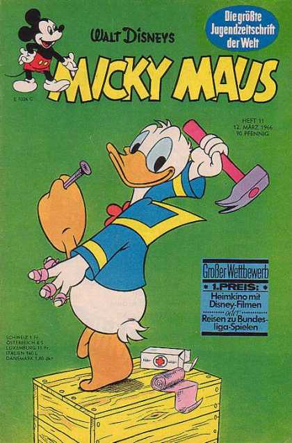 Micky Maus 534 - Walt Disney - Micky Maus - Hammer U0026 Nail - Donald Duck - Bandaids