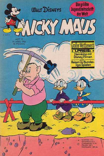 Micky Maus 535 - Mickey Mouse - Walt Disney - German - Donald Duck - Pig