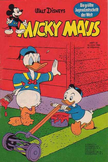 Micky Maus 548 - Mouse - Donald Duck - Painting - Mowing - Nephew