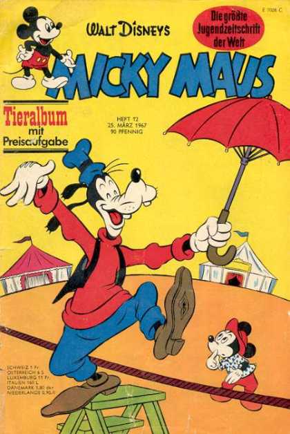 Micky Maus 588 - Goofy - Walt Disney - German - Umbrella - Rope