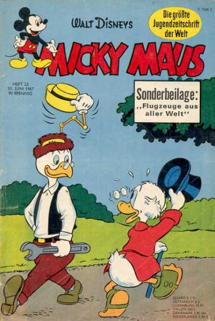 Micky Maus 599 - Donald - Hat - Spanner - Walking Along Road - Shoe