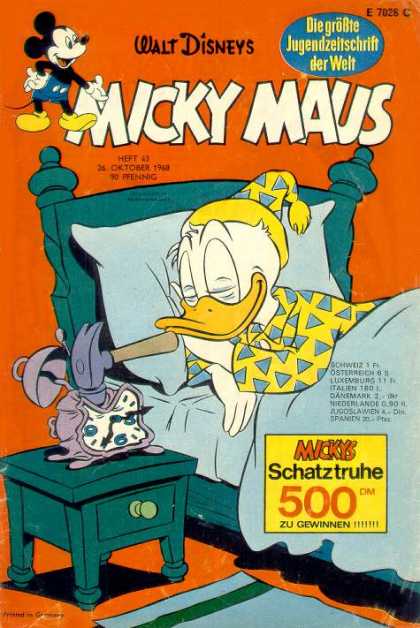 Micky Maus 671 - Donald Duck - Hammer - Bed - Asleep - Broken Alarm Clock