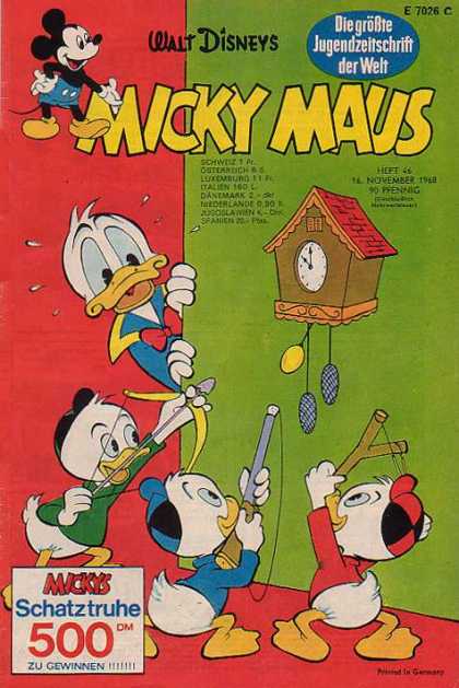 Micky Maus 674 - Walt Disneys - White Ducks - Red Shirt - Green Shirt - Blue Shirt