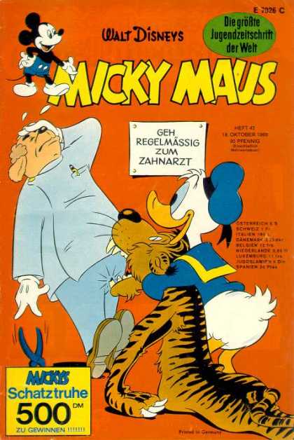 Micky Maus 722 - Mouse - Duck - Dog - Squares - Orange