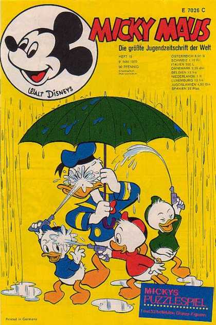 Micky Maus 751 - Donald Duck - Huey - Louie - Dewey - Umbrella
