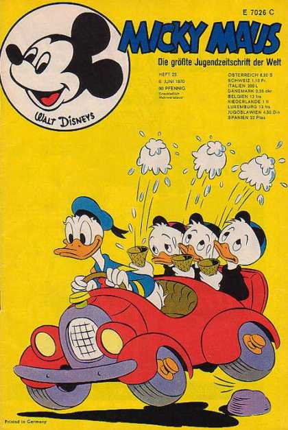 Micky Maus 755 - Walt Disneys - Ice Cream Cone - Red Car - Blue Hat - Duck