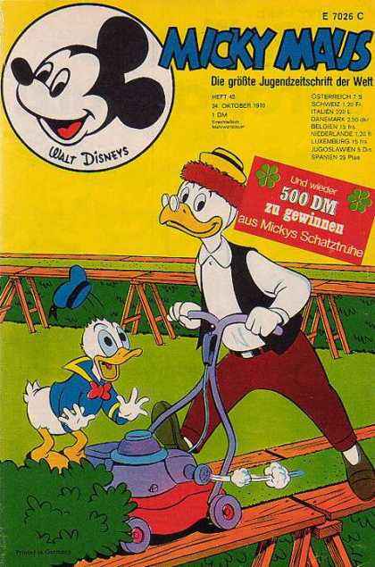 Micky Maus 775 - Walt Disney - Donald Duck - Hedge - Grass - Lawn Mower