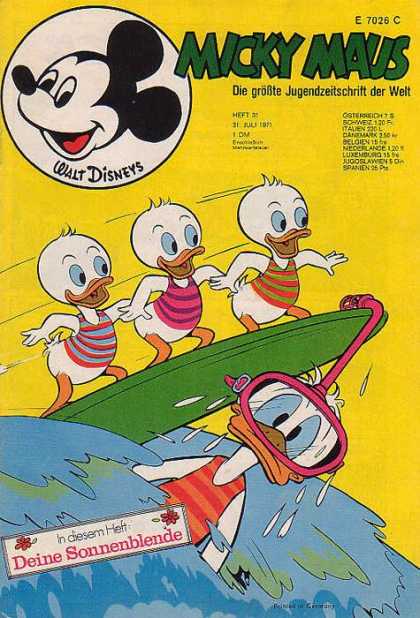 Micky Maus 815 - Walt Disney - Donald Duck - Surf Board - Water - Hewy