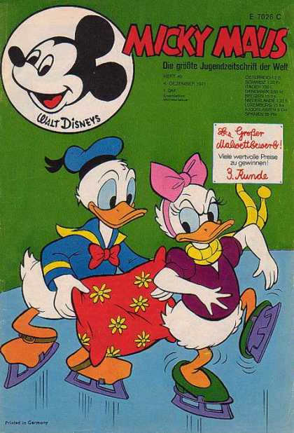 Micky Maus 833 - Disney - Donald - Daisy Duck - Pillow - Ice Skates
