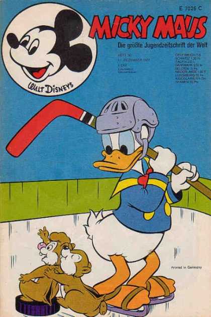 Micky Maus 834 - Donald Duck - Chip And Dale - Ice Hockey - Puck - Sitting