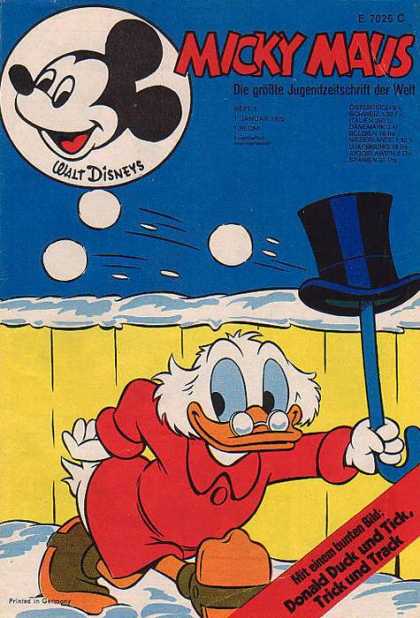 Micky Maus 837 - Disney - Snowbals - Top Hat - Uncle Scrooge - Fence