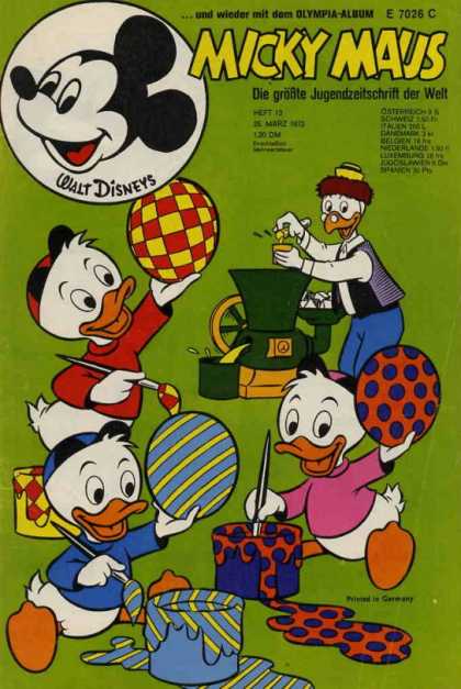 Micky Maus 849 - Micky Maus - E 7026 C - Ball - Huey Dewy And Louie - Painting