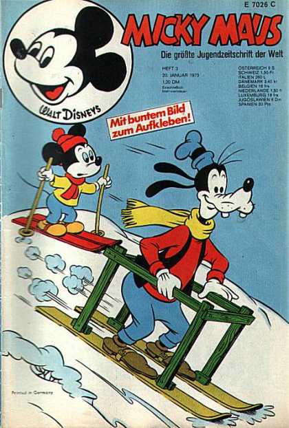 Micky Maus 892 - Micky Mouse - Goofy - Skiing - Walt Disney - Snow