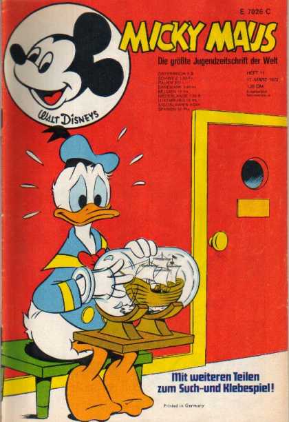 Micky Maus 900 - Donald With Hand Stuck In Bottle - Ship Bottle - German Donald Comic - German Disney Comic - Die Grobe