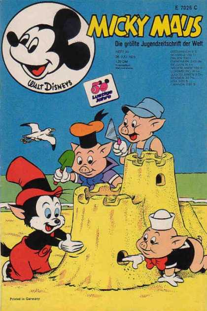 Micky Maus 919 - Mickey Mouse - Three Little Pigs - Cat - Sand Castle - Bird