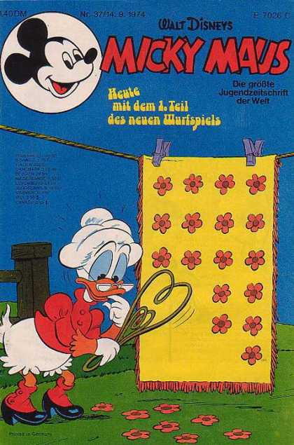 Micky Maus 978 - Laundry - Beating Rug - Flowers - Fall Off - Walt Disney