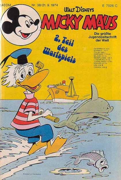Micky Maus 979 - Walt Disneys - Ship - Dolphin - Water Skiing - Donald Duck