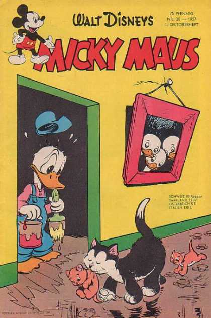 Micky Maus 98 - Donald Duck - Cat - Kittens - Walt Disney - Paint