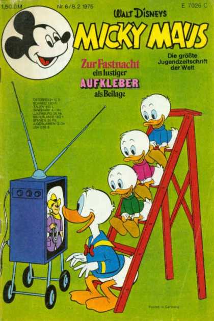 Micky Maus 999 - Walt Disney - Aufkleber - Donald Duck - Hewey Dewey And Louie - Zur Fastnacht