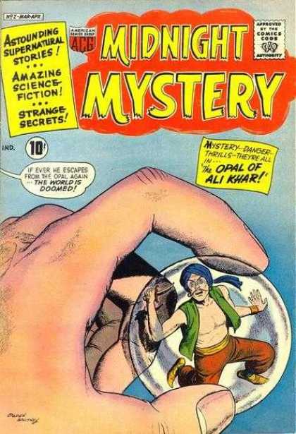 Midnight Mystery 2 - Approved By The Comics Code Authority - Astounding Supernatural Stories - Opal Of Khar - Amazing Science Fiction - Strange Secrets