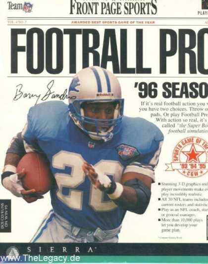 Misc. Games - Front Page Sports: Football Pro 96