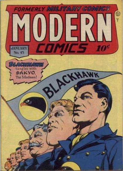 Modern Comics 45 - January - Blackhawk - 10 Cents - Blonde - Sakyo