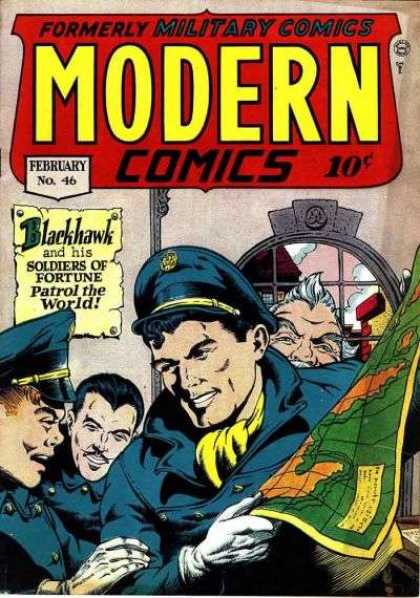 Modern Comics 46 - Blackhawk - Soldiers Of Fortune - February - Patrol The World - Sailingthe Seas