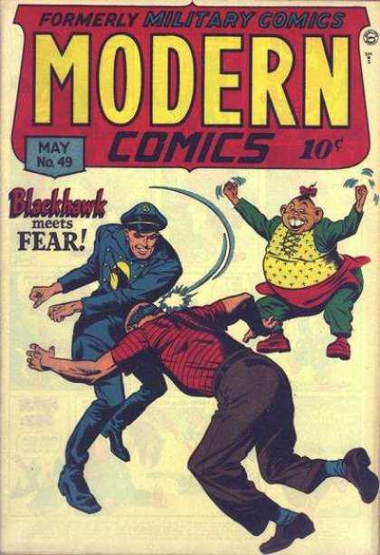 Modern Comics 49 - Military Comics - May No 49 - Blackhawk Meets Fear - Superb Punch - Fat Man