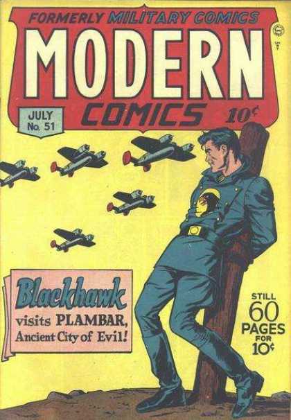 Modern Comics 51 - Military Comics - Fighter Planes - Blackhawk - Plambar - Ancient City Of Evil
