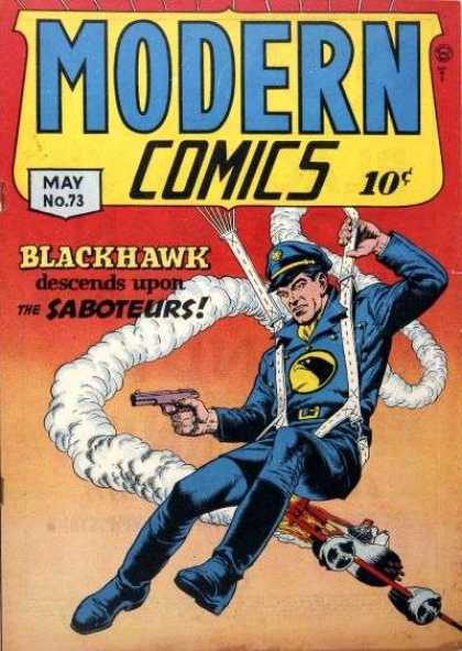 Modern Comics 73 - Cop - Gun - Airplane - Parachute - Smoke