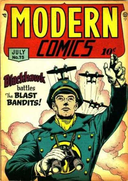 Modern Comics 75 - Airplanes - Man - Blast Bandits - Blackhawk - Clouds