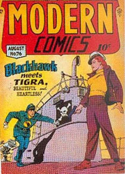 Modern Comics 76 - Beautiful Woman - Blackhawk - Boat - Gun - Pirate