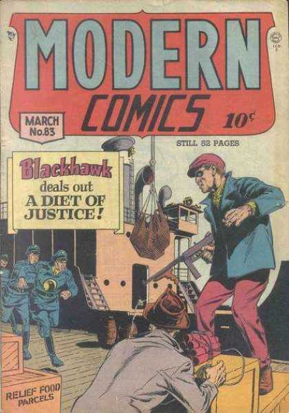 Modern Comics 83 - Machine Gun - Dynamite - Police - Ship - Blackhawk