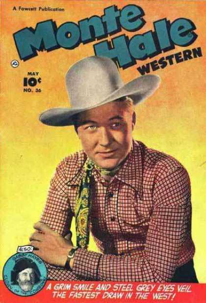 Monte Hale Western 36 - Cowboy - Scarf - Shirt - Arm Band - Grim Smile And Pale Grey Eys