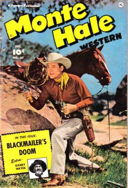 Monte Hale Western 67 - Fewlett Publication - Horse - Cowboy - Blackmailers Doom - Gun