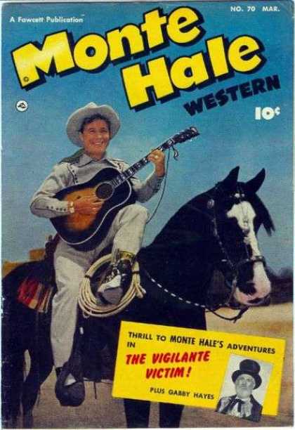 Monte Hale Western 70 - Horse - Man - Guitar - Rope - Gabby Hayes