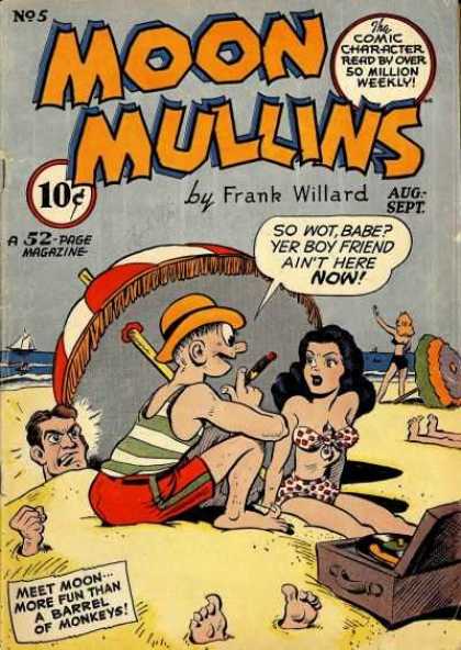 Moon Mullins 5 - Frank Willard - Babe - Beach - Sand - Umbrella
