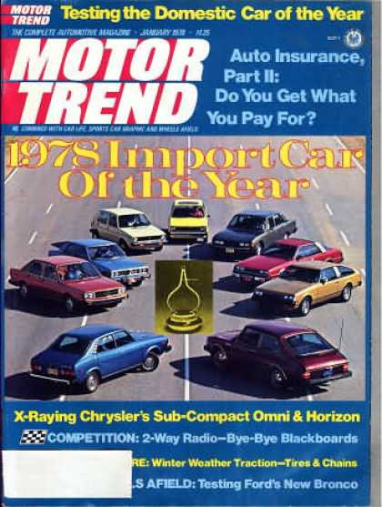 Motor Trend - January 1978