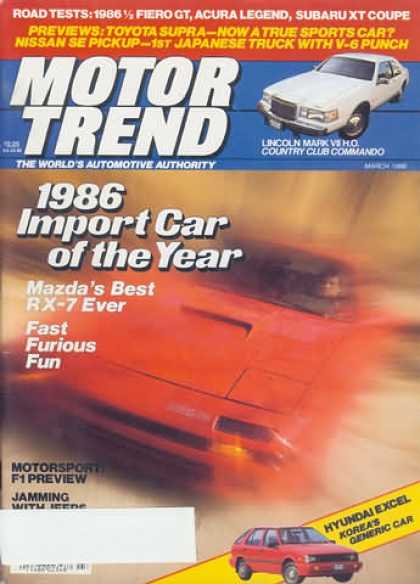 Motor Trend - March 1986