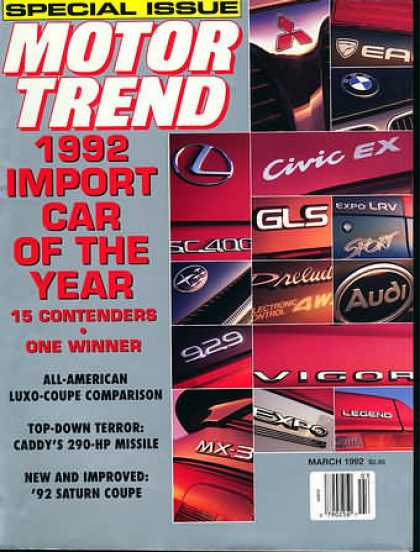 Motor Trend - March 1992
