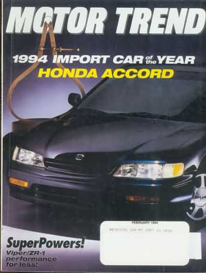 Motor Trend - February 1994