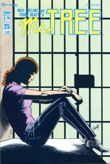 Jail Cell - Prisoners - Lavendar Shirt - Blue Jeans - Red Hair Ms. Tree 25 - Jail Cell - Prisoners - Lavendar Shirt - Blue Jeans - Red Hair