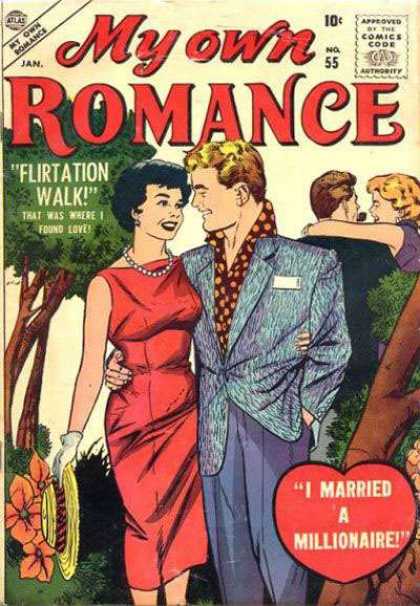 My Own Romance 55 - Comics Code Authority - 10 Cents - Pearl Necklace - Couples - Trees