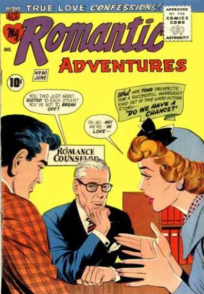 My Romantic Adventures 90 - Approved By The Comics Code - True Love Confessions - Woman - Man - Romance