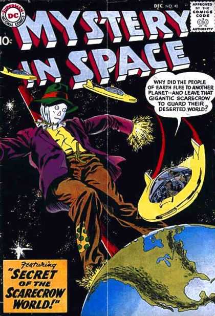 Mystery in Space 48 - Comics Code Authority - Dc - Speech Bubble - Scarecrow - Earth